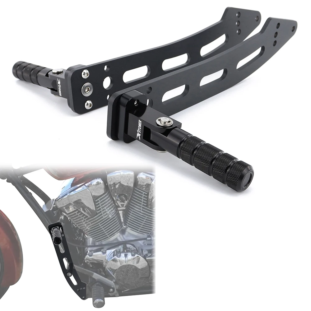 

For Honda VT13CX VT1300CX Fury Fury 1300 2010-2024 Motorcycle Foldable Rider Foot Peg Footrest Kit Adjustable Highway Peg Mounts