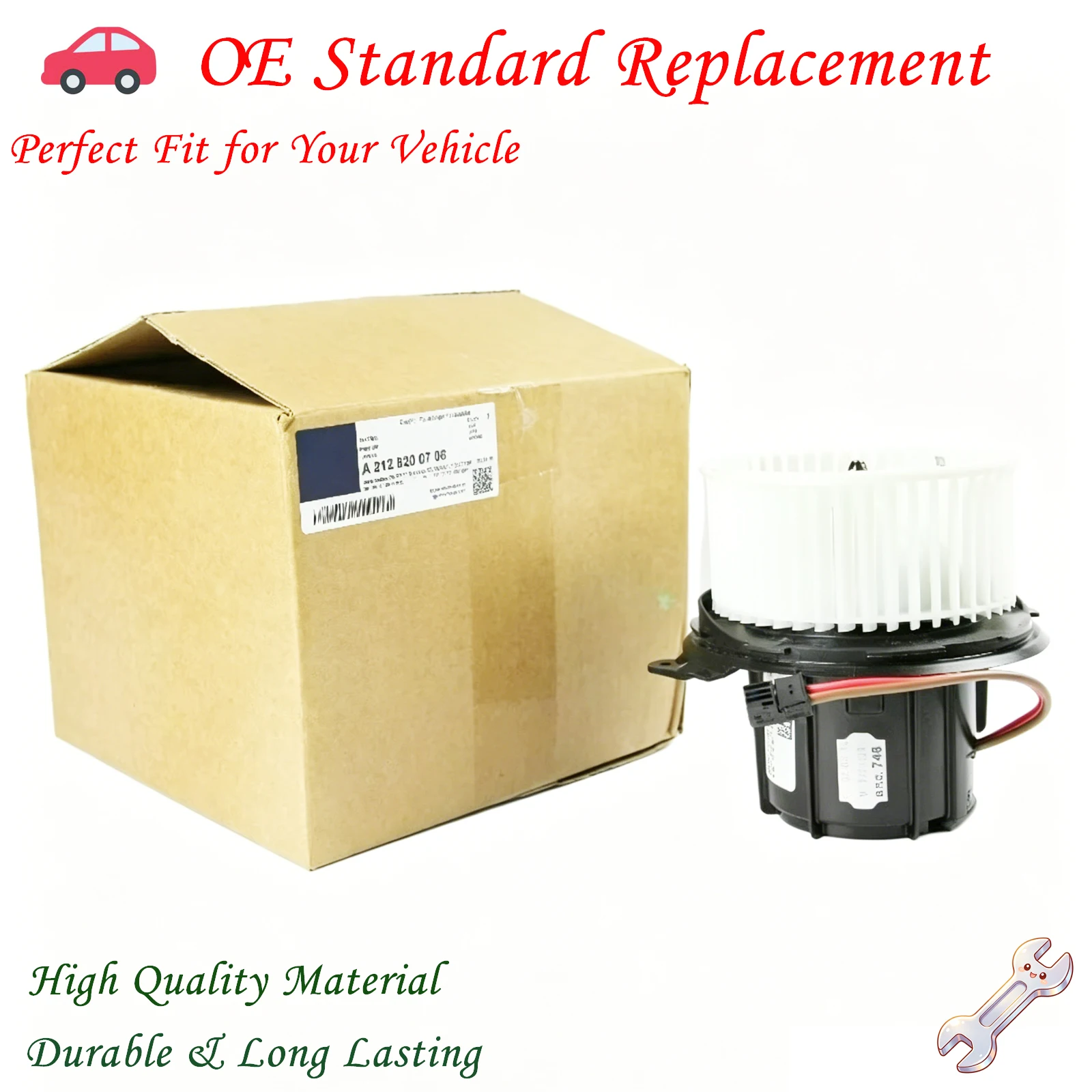 

OEM A2128200708 HVAC Blower Motor for Mercedes-Benz C-Class, E-Class, GLK-Class, CLS, SL 2128200708