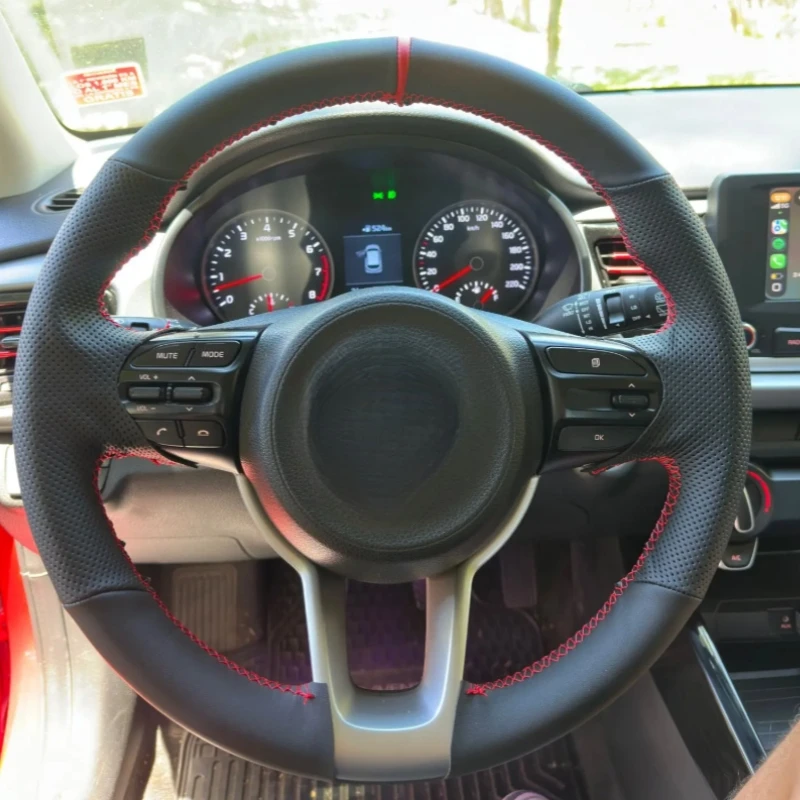 DIY NonSlip Breathable Leather Rio5 K2 Picanto Morning 2017-2019 Interior Accessories Car Steering Wheel Cover For Kia Rio