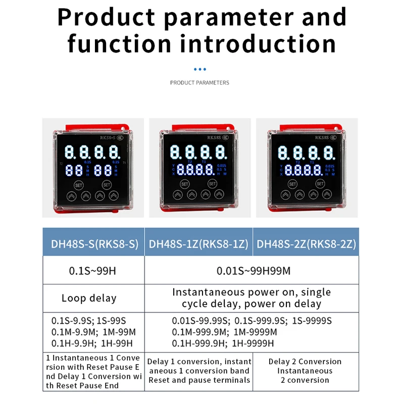 DH48S-S Digital Delay Time Relay Precision Programmable Cycle DH48S-S Series AC220V DC24V DC12V With Socket Base