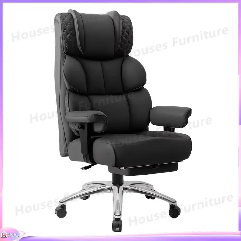 Premium Leather Gaming Chair Ergonomic High Back Office Computer Desk Seat Adjustable Height Memory Foam Tapered Legs