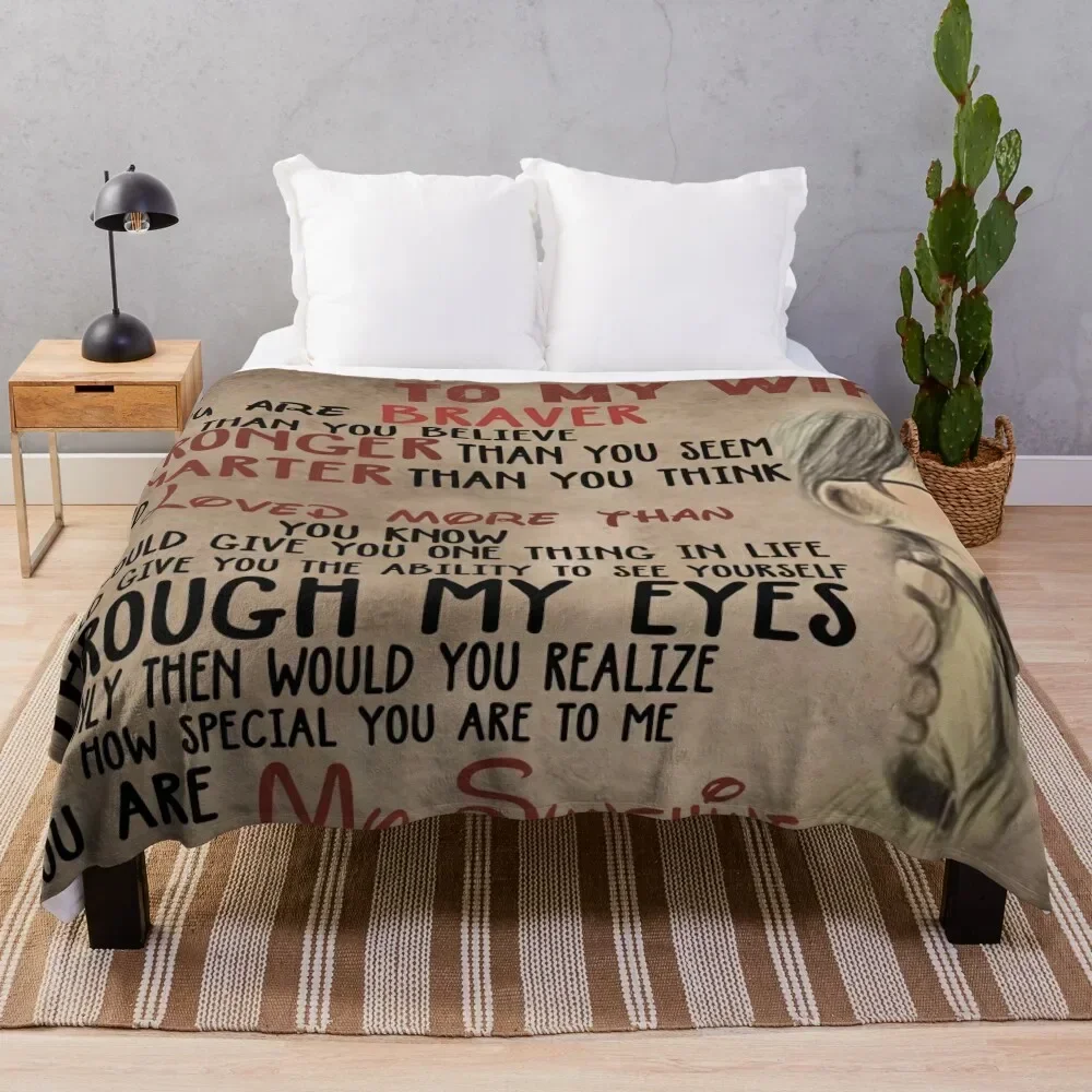 

UP To My Wife Throw Blanket Beautifuls Blankets For Bed For Sofa Thin Cute Plaid Blankets