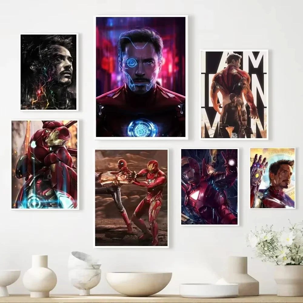 Marvel Iron Man Tony Stark Poster Print Canvas Paper Print Home Bedroom Entrance Bar Cafe Wall Art Painting Home Decor