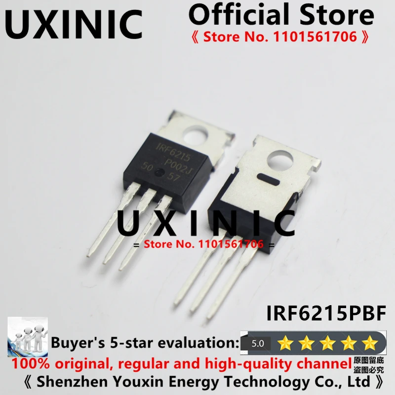 UXINIC 100% New Imported Original IRF6215PBF IRF6215 TO-220 MOS Tube 150V 13A