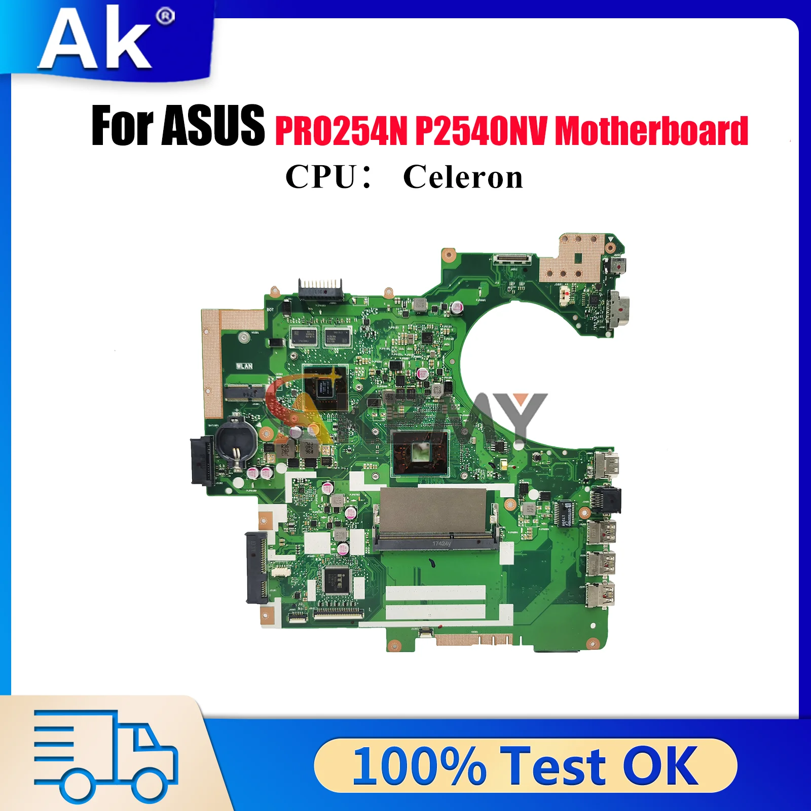 

P2540NV Материнская плата для ноутбука ASUS ProArt PRO254N P2540N P2540NV Материнская плата для ноутбука с процессором Celeron 100% тестирование ОК быстрая доставка