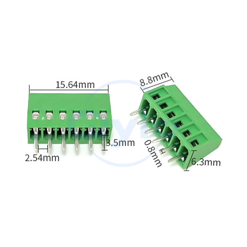 (5 Pcs) 128 - 2.54mm Screw-Type PCB Terminal Block KF128-2.54 Mini Terminal 2.54 Fine Pitch Green Terminal Block