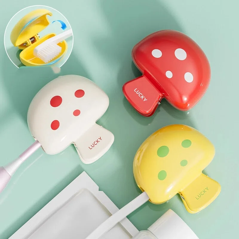Mushroom toothbrush clip, travel toothbrush cover, household dustproof toothbrush head protective clip protective cap