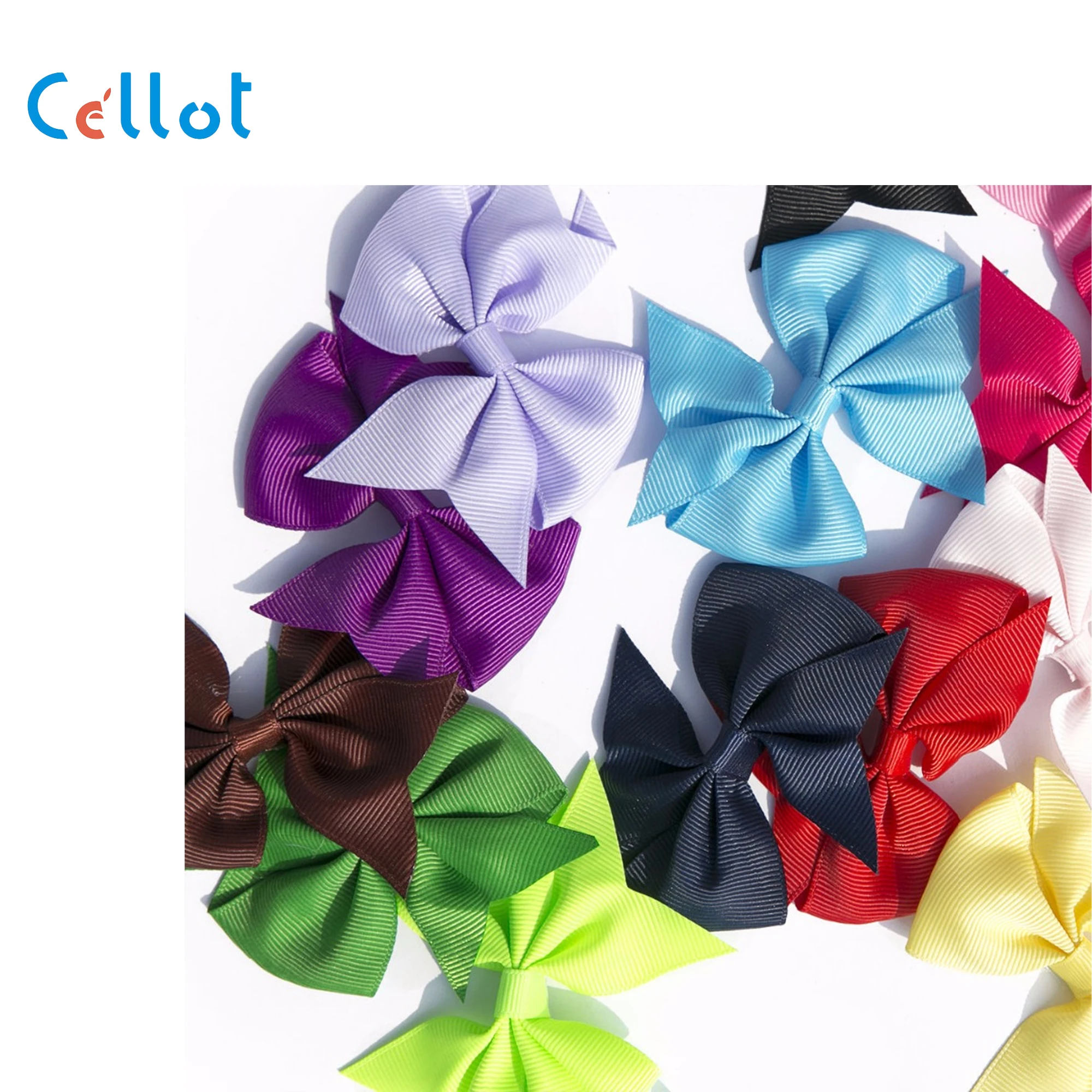 CELLOT 40 Chiếc (20 Đôi) 3.5 "Boutique Tóc Nơ Bé Gái Trẻ Em Kẹp Cá Sấu Grosgrain Ruy Băng Mũ Trùm Đầu 20 Màu