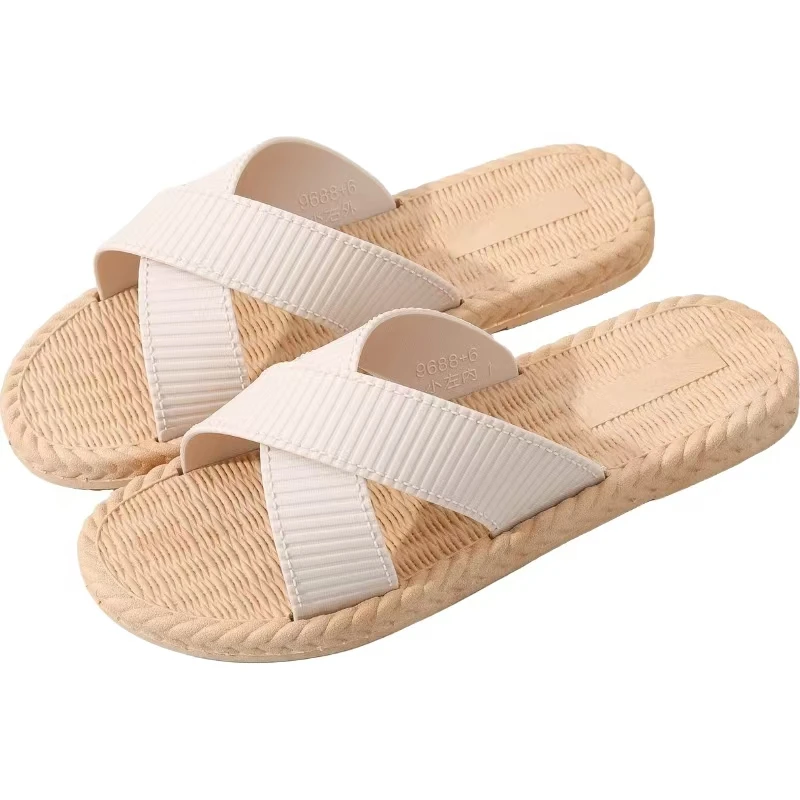 

Women's Summer New Open Toe Flat Sole Slippers Soft Sole Non Slip Home Slippers Wet-Washable Lightweight Vacation Beach Slipper