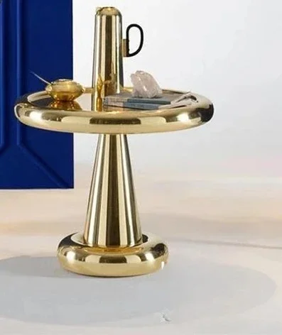 Y Light luxury edge few simple modern stainless steel electroplating round corner few designer small apartment living room
