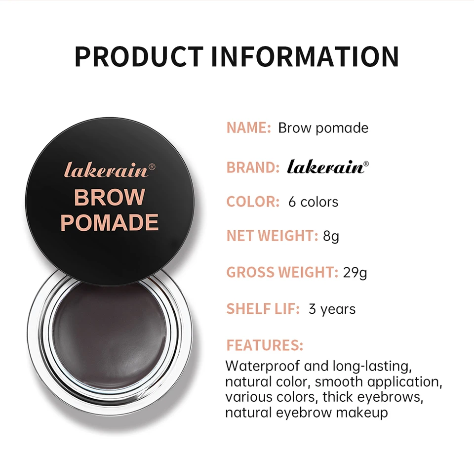 6 farben Matte Schwarz Wilde Augenbraue Creme 3D Natürliche Farbton Augenbraue Enhancer Gel Wachs Wasserdicht Langlebige Augen Make-Up Kosmetische werkzeug – Detail 8