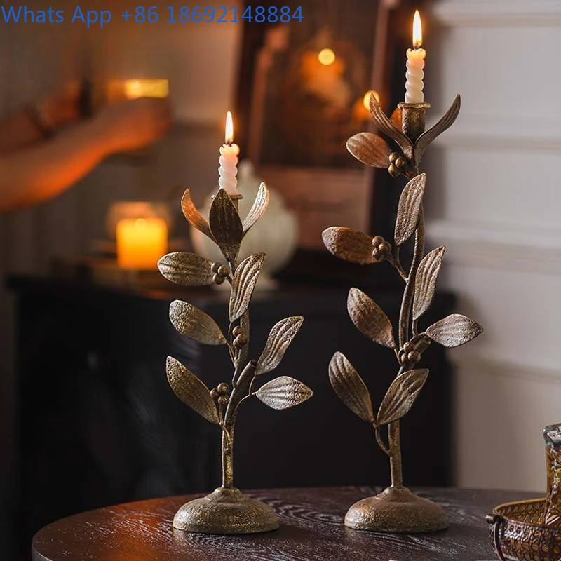 Christmas Metal Candle Holder Decorative Flower Plant Stand Tabletop Ornament for American Style Dinner