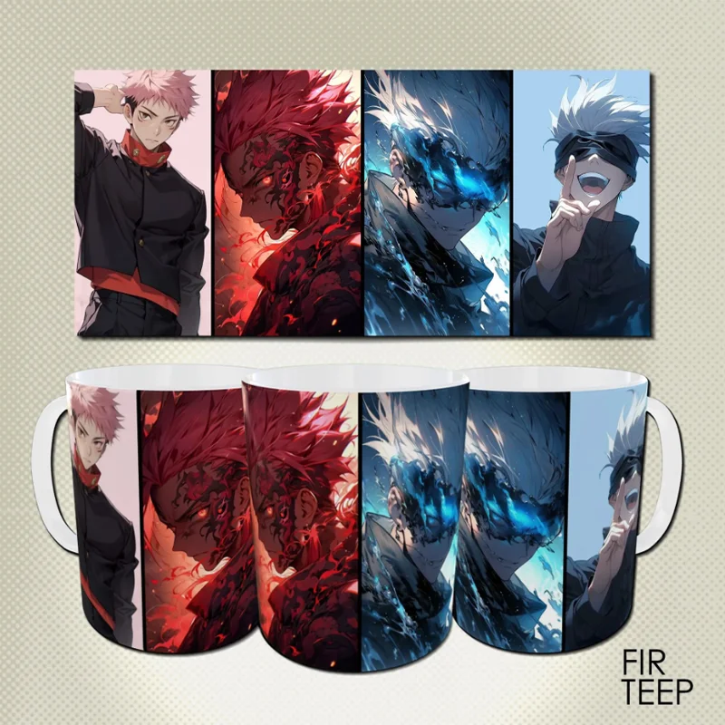 Tasse en céramique pour Jjk Satoru Gojo, motif Anime, 330 ml, tasse à thé et à eau pour chambre à coucher, bureau, tasse à café pour le petit-déjeuner, cadeau d'anniversaire