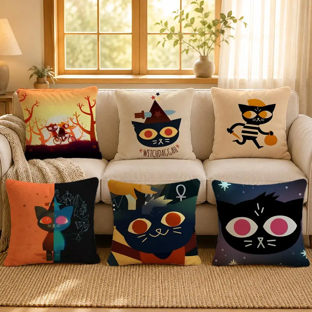 Game Night in the Woods Indie Cushion Cover Personalized Short Plush Soft Bedroom Sofa Home Decor Gift
