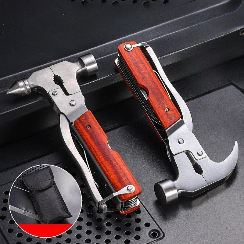 Car Mounted Four in One Stainless Steel Car Window Breaker Safe Hammer,large Multifunctional Private Car Emergency Safety Hammer