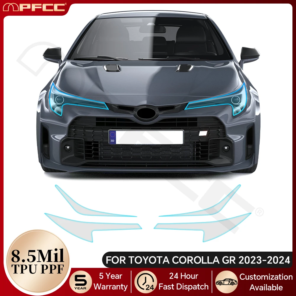 

For Toyota Corolla GR 2023 2024 Car Headlight Rearview TPU Paint Protection Film Pre-cut PPF Bra Clear Kit Anti-scratch Cover