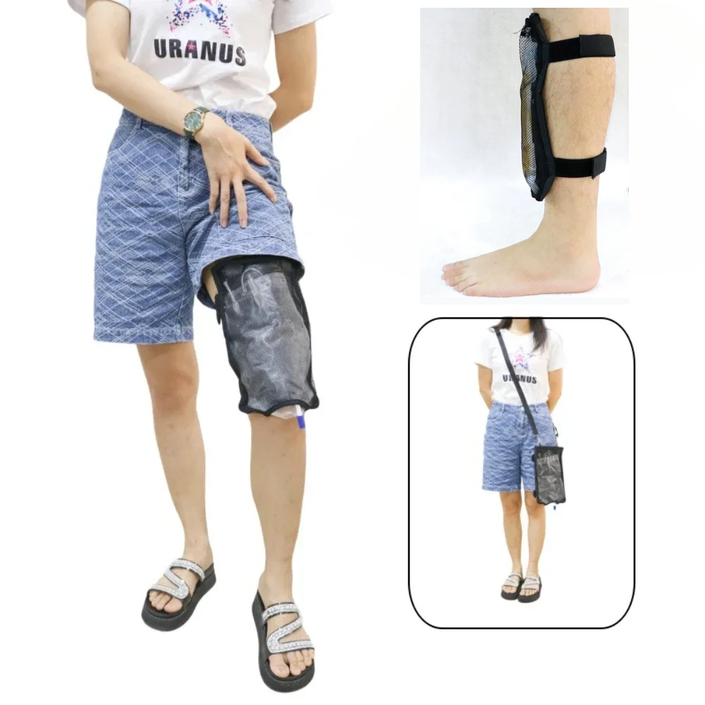 Catheter Leg Bag Holder, Urine Leg Bag Holder Cover with Waist Belt, Leg Bag Sleeve for Incontinence Urine Bag