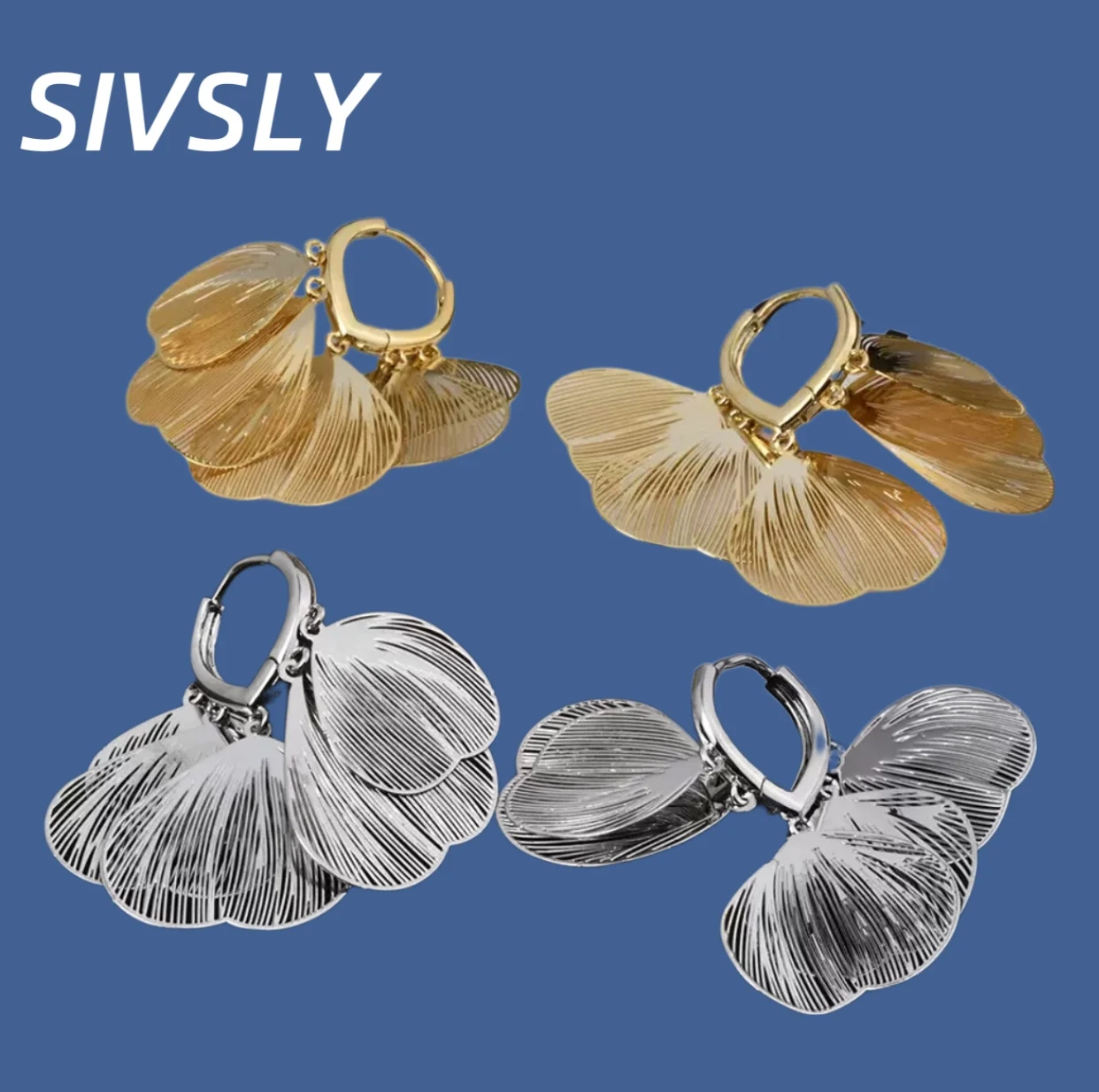 

Hot sale model 2025 luxury super fairy lacy metal flower fringe ear clip fashionable design high-end feeling elegant earring
