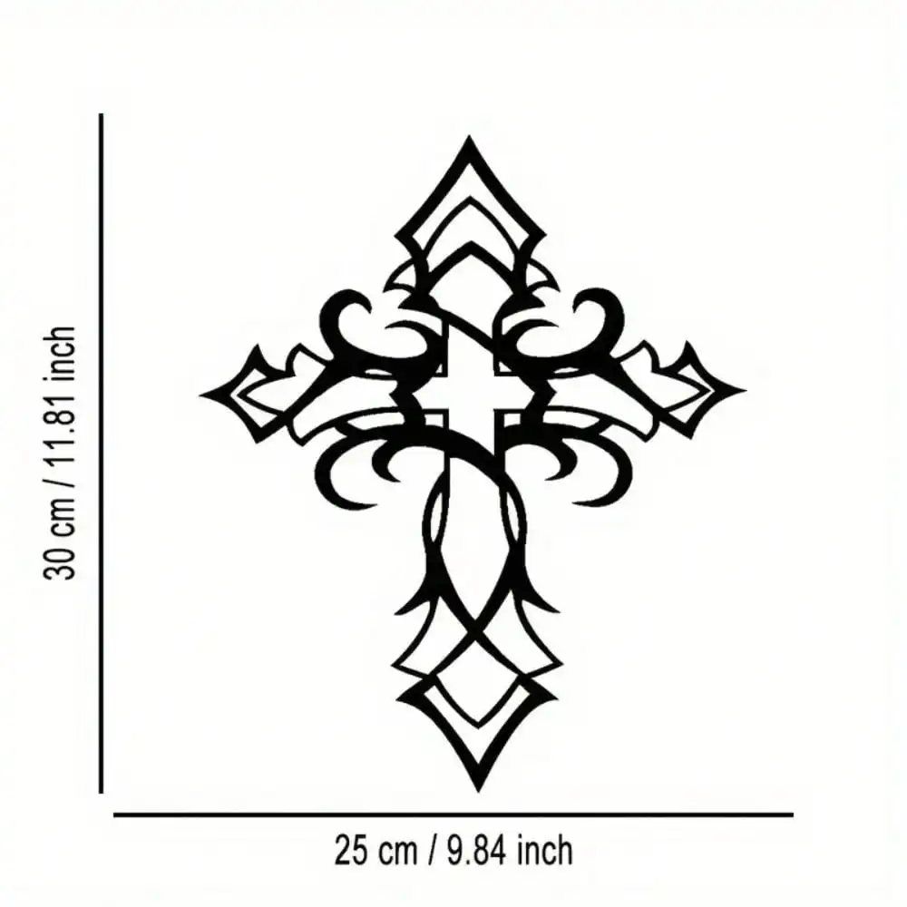 CIFBUY Iron Wall Art Ornate Vine Cross Metal Cut-Out Decor Elegant Religious Home Office Hanging Ornament