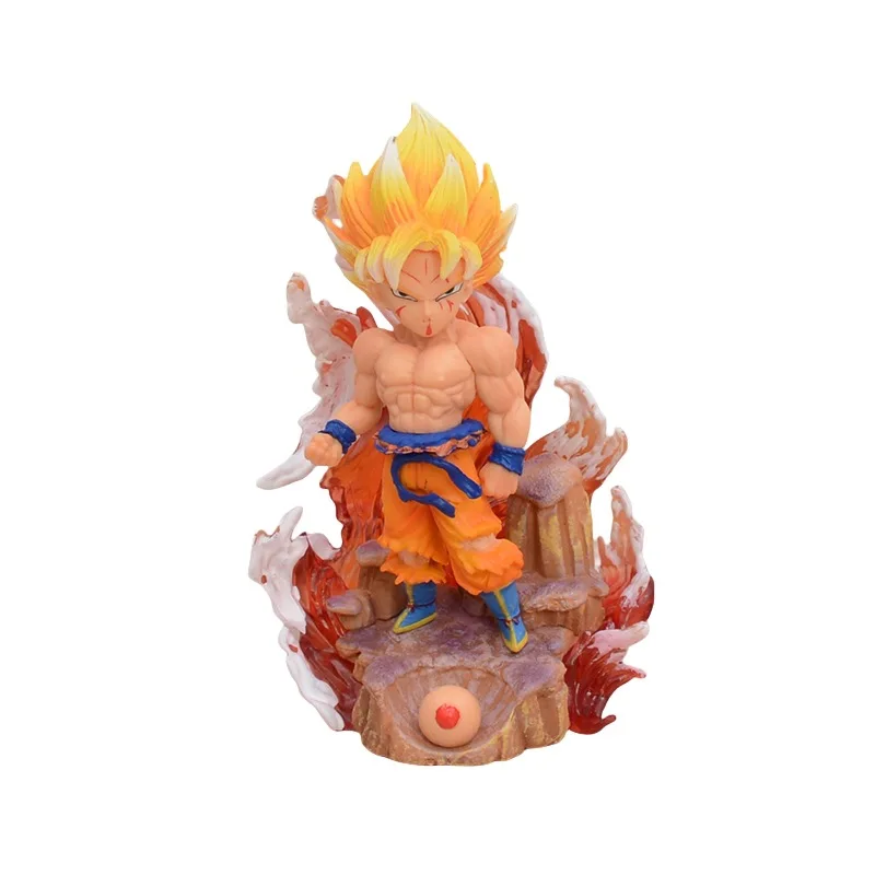 Drachen ball Vegeta Goku Broli Super Saiyan Mini GK PVC Statue Action Figur Schreibtisch Sammler Anime Modell Spielzeug Figuren Geschenk 9cm