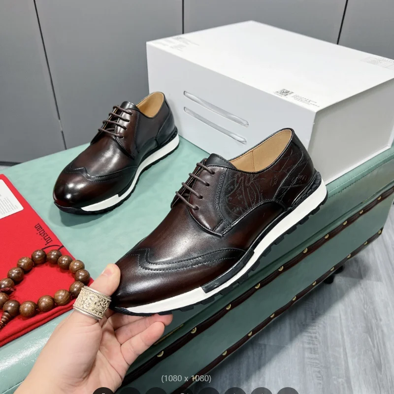 Spring new men's business casual shoes leather British lace-up cowhide Derby shoes fashion men's shoesZapatos Hombre a7