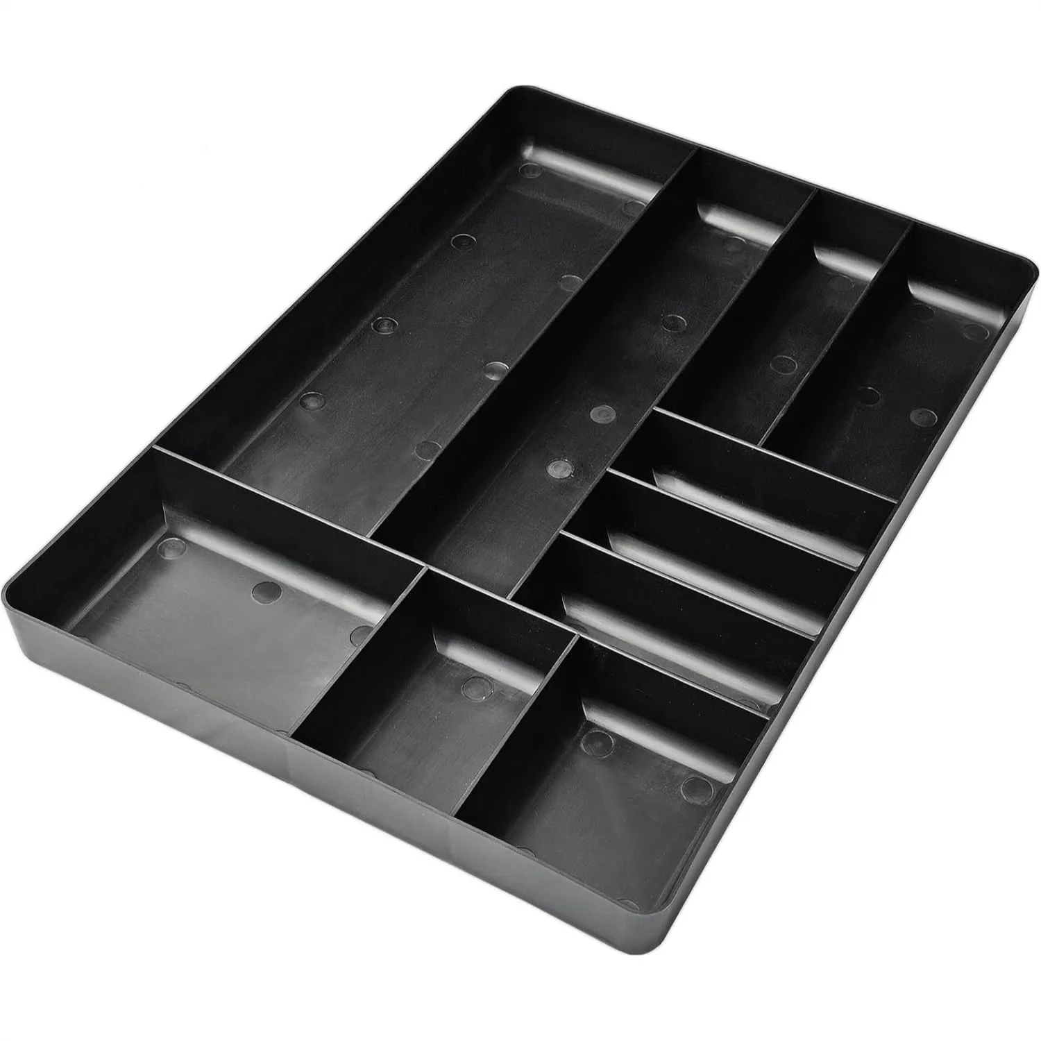 

10-Compartment Tool Organizer Tray, Stackable Drawer Organizer for Small Parts, Nails, Bolts, and Batteries, 16x11x1.5 Inch