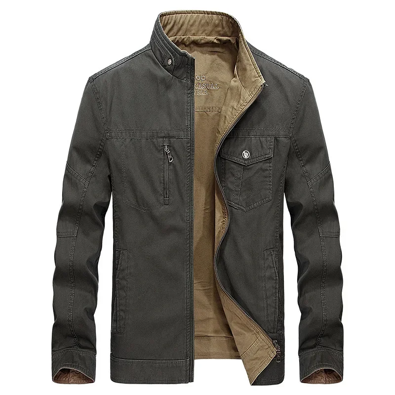 

Men's Autumn and Winter New Trend Business Jacket with Loose Standing Collar Jacket on Both Sides