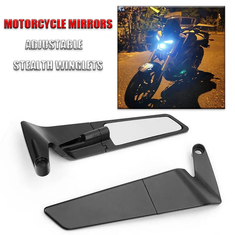 

For Kawasaki Z900 Z650 2021 2022 2023 Motorcycle Mirrors Stealth Winglets Mirror Kits Adjustable Mirrors Motorcycle Wing Mirrors