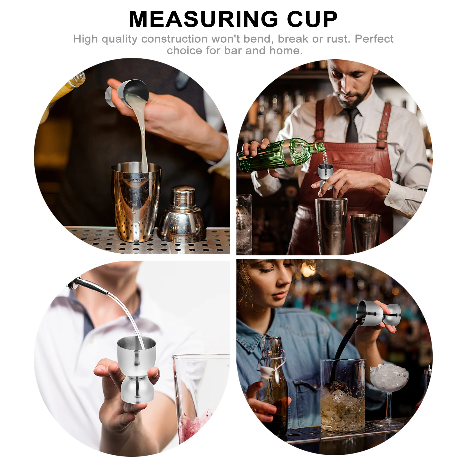 

Stainless Steel Bar Bell Jigger Polished Heavy Weighted Cocktail Measuring Shot Cup Precision Engraved Home Professional