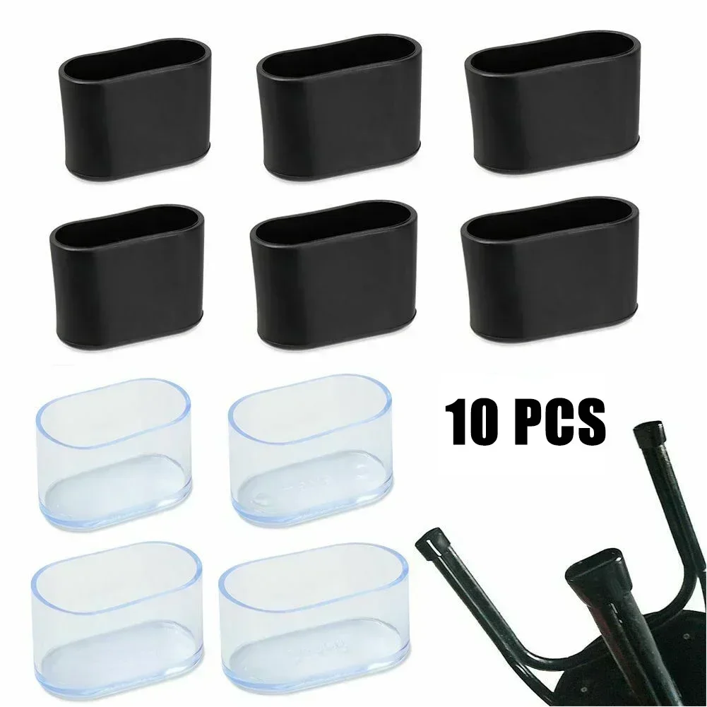 Fundas ovaladas para patas de silla, protectores de suelo de goma para Patio, muebles de exterior, jardín, suministros para el hogar y la Oficina, 10 Uds.