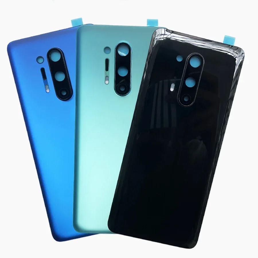 Новая стеклянная задняя крышка батарейного отсека для Oneplus 8 Pro, заднее стекло 1 + 8Pro Eight, Крышка батарейного отсека, задняя крышка с объективом камеры