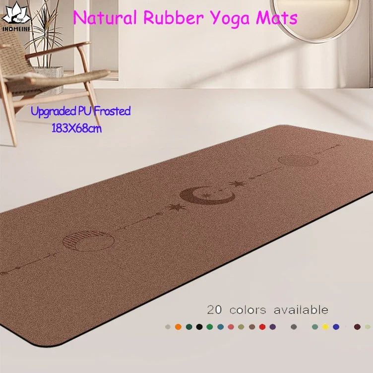 Natural Rubber Pro Yoga Mat for Women Non Slip, Eco Friendly Fitness Exercise Mat for Home, Pilates with Carrying Strap