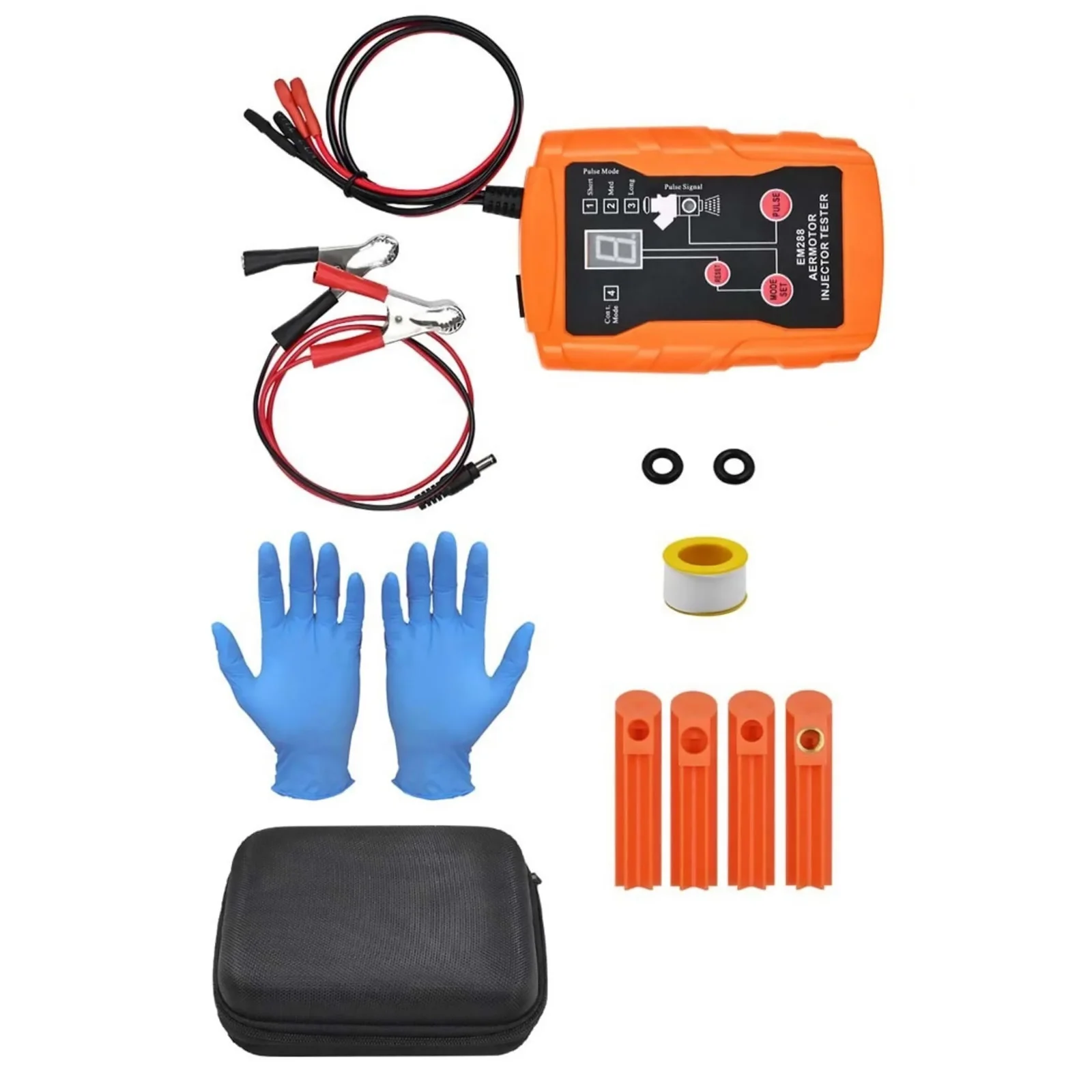 Universal Fuel Injector Cleaner Tester Kit for EFI GDI 12V Car, 8 Pulse Patterns Dual Output with Short Circuit Protection