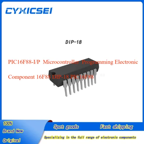 5pieces Brand New Original  PIC16F88-I/P  Microcontroller  Programming Electronic Component 16F88 DIP-18 PIC16F88