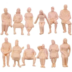 P2516 12pcs G Scale Figures 1:25 All Seated Unpainted People Model Train Railway