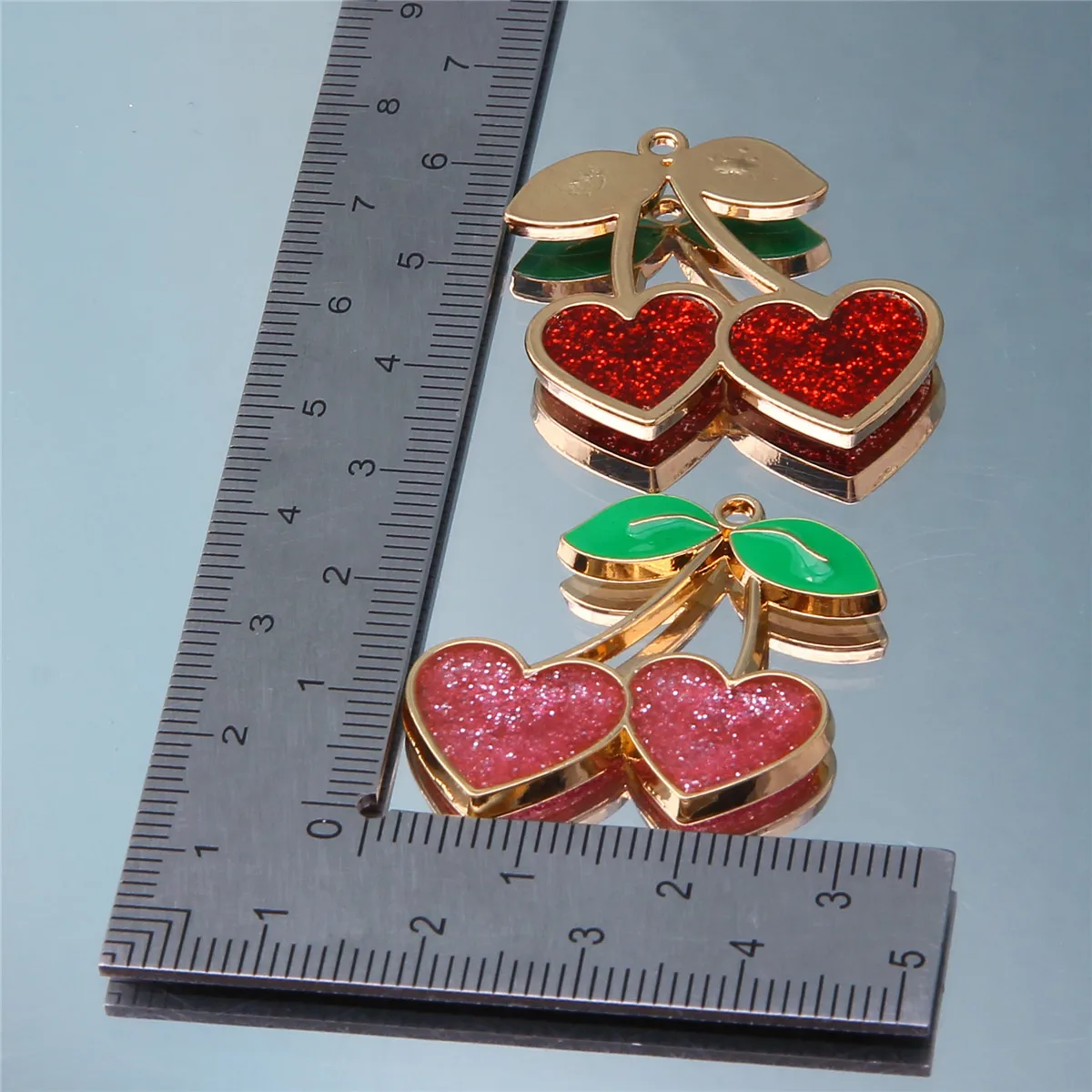 10pcs Colorful Cherry Strawberry Lemon Fruit Enamel Charms DIY Keychain Necklace Earrings Making Accessories