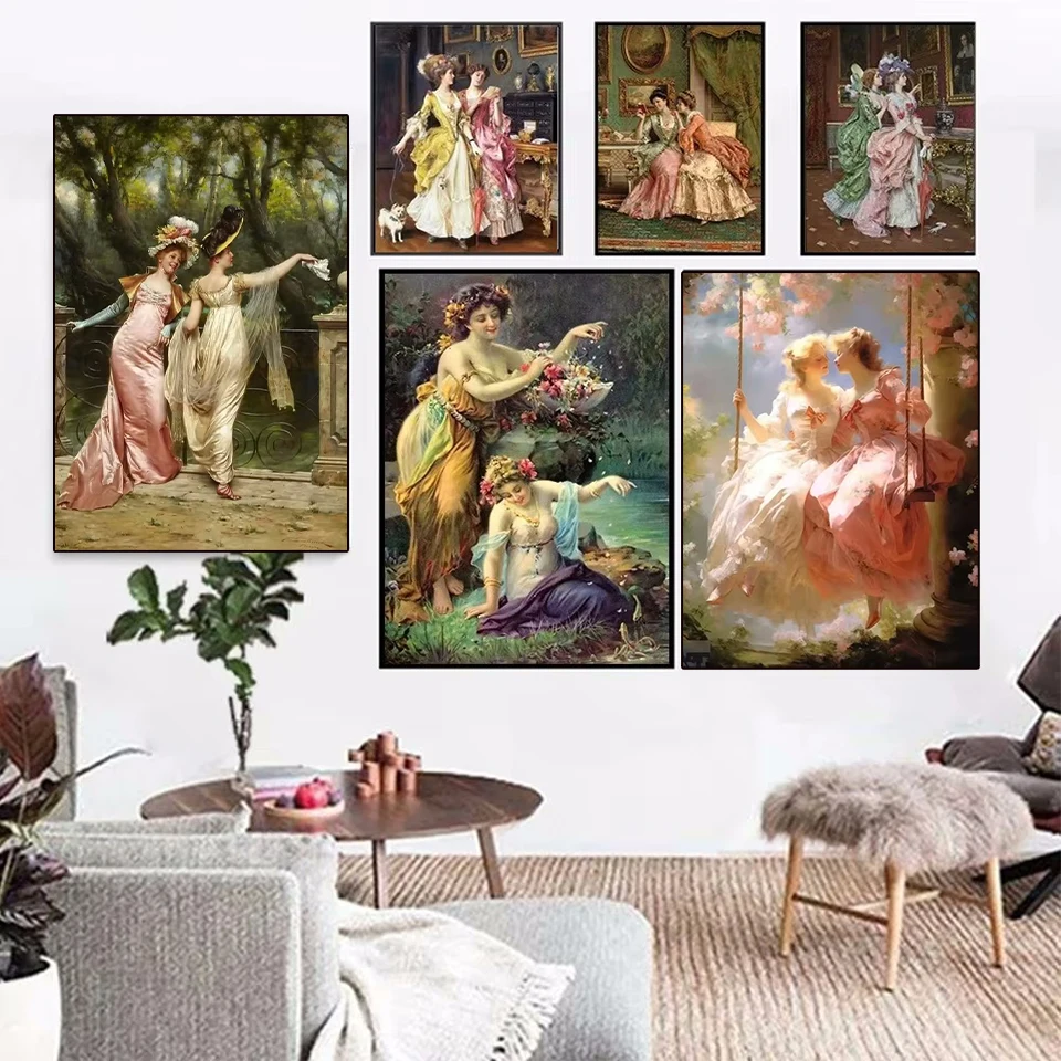 

Renaissance Art Women Love Living Room Home Decoration 5DDIY Diamond Painting Retro Victorian Era Girl Portrait Embroidery