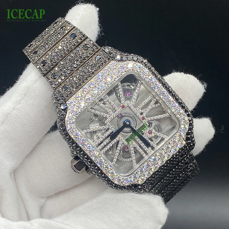 Custom Fashion Luxury Diamond Watch Beautiful Iced Out VVS Moissanite Watch Waterproof Mechanical Watches For Men And Women