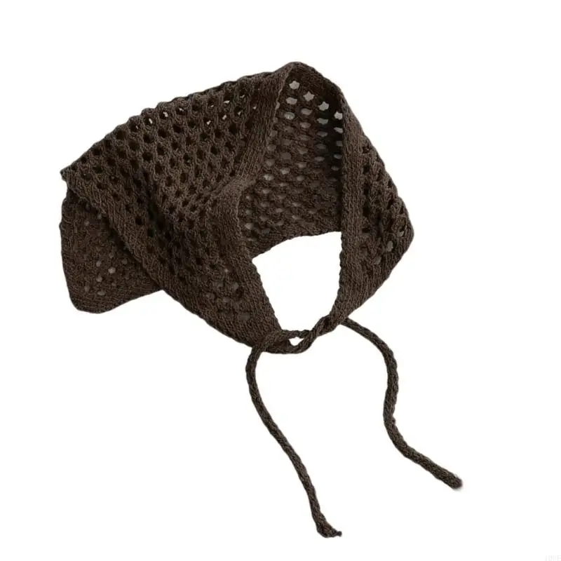 Hollowed Crochet Head Scarf Hair Styling Accessory Hip Scraf For Travel Casual Wear Music Festival Dressingup Props 