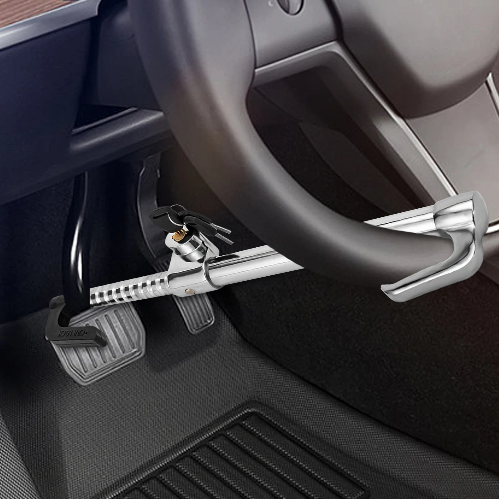 Blocco volante universale, cilindro doppia serratura, 3 chiavi per doppia protezione, sicurezza antifurto