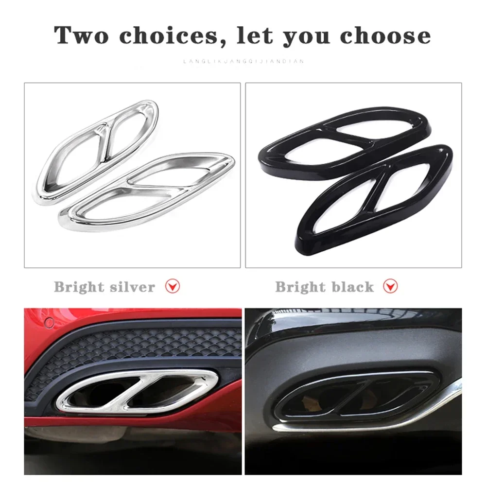 For Mercedes Benz W204 W205 W212 W213 W176  X253 GLC GLA universal exhaust pipe case Car exhaust tip muffler pipe cover trim