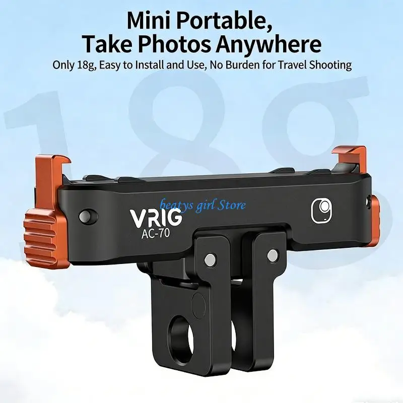 

C7AB Foldable Quick Release Base For Compactly Cameras Mount Adapter Holder