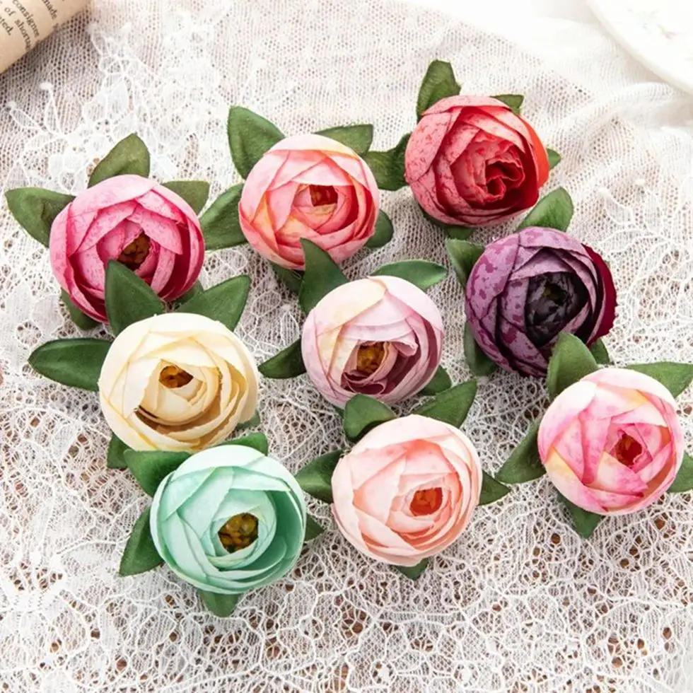 

10pcs Silk ArtificialFlower Tea Rose Home vase Festival party Outdoor Garden Decor Wedding bridal bouquet Christmas Diy gift box