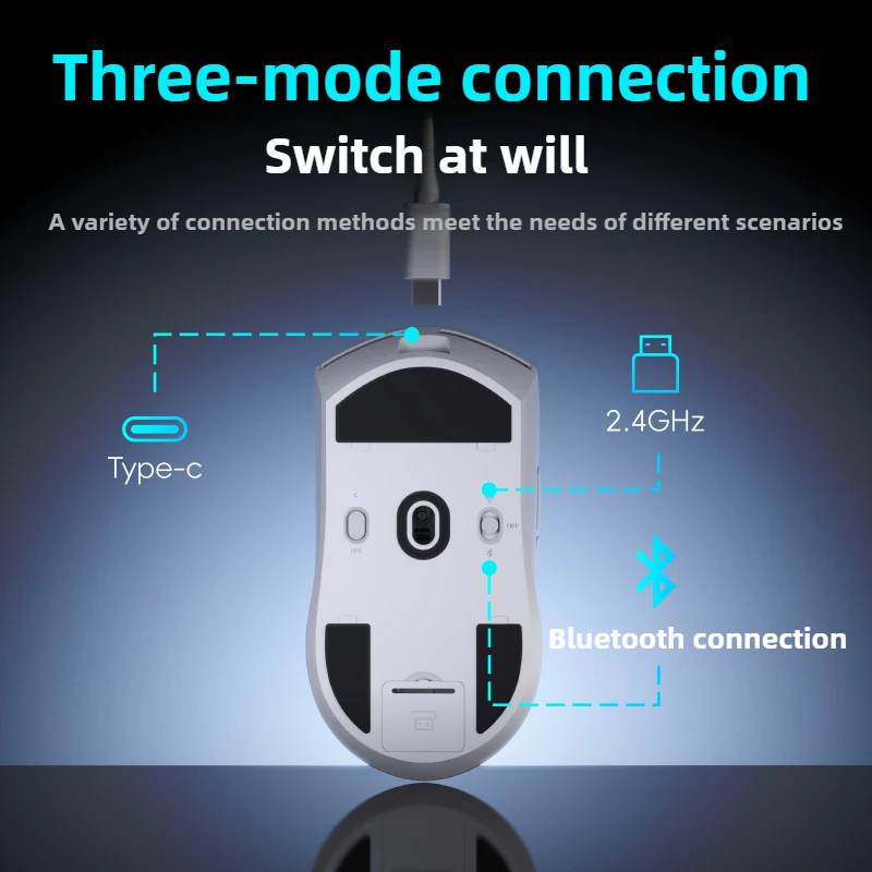 ماوس ألعاب Never Spin-Out 300IPS سرعة تتبع 60G تسريع 16000 ديسيبل متوحد الخواص TTC 30M مفاتيح 1000 هرتز ماوس ألعاب لاسلكي #4