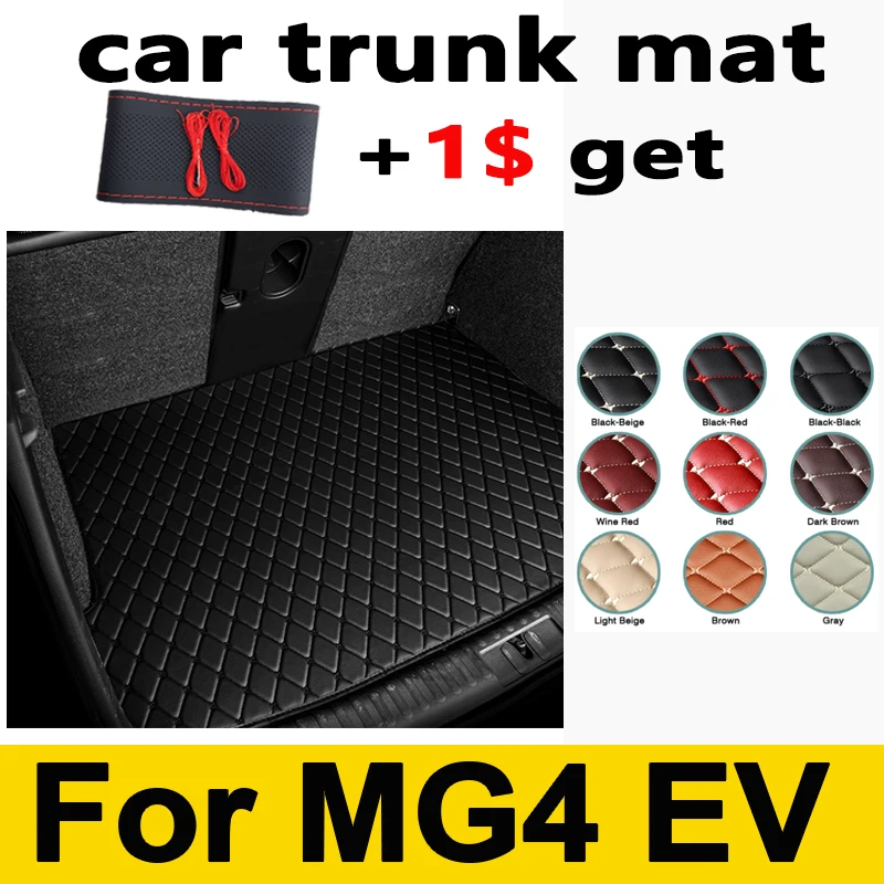 Leather Car Trunk Mats For MG4 EV EH32 2022 2023 2024 Water Proof Protection Coffre Voiture Car Rear Trunk Mats Car Accessories