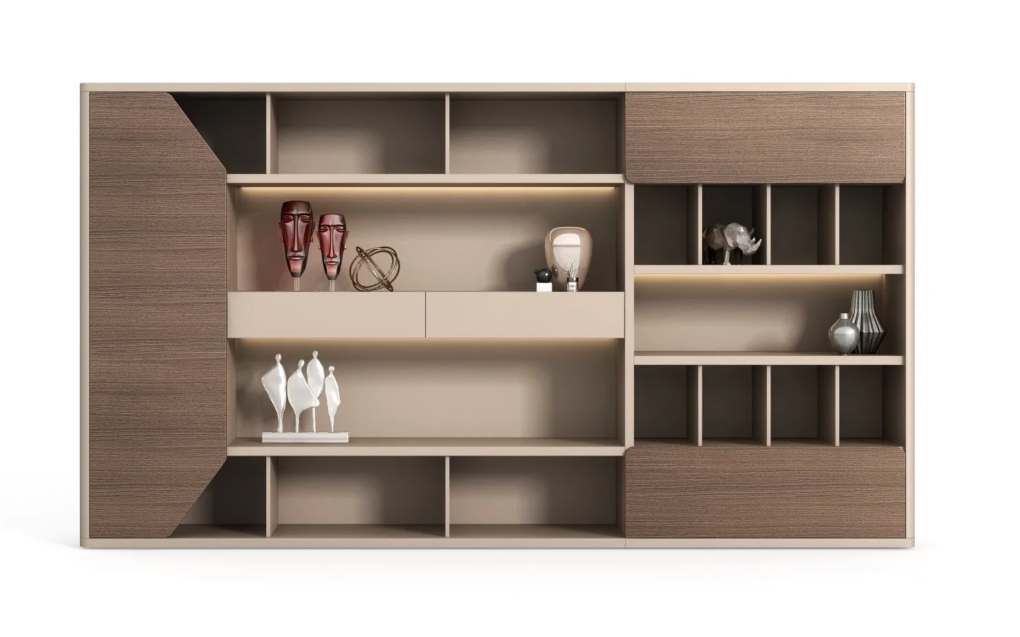 Modern Luxury Wooden Office File Cabinet with Open Storage Shelf for Executive Room Furniture