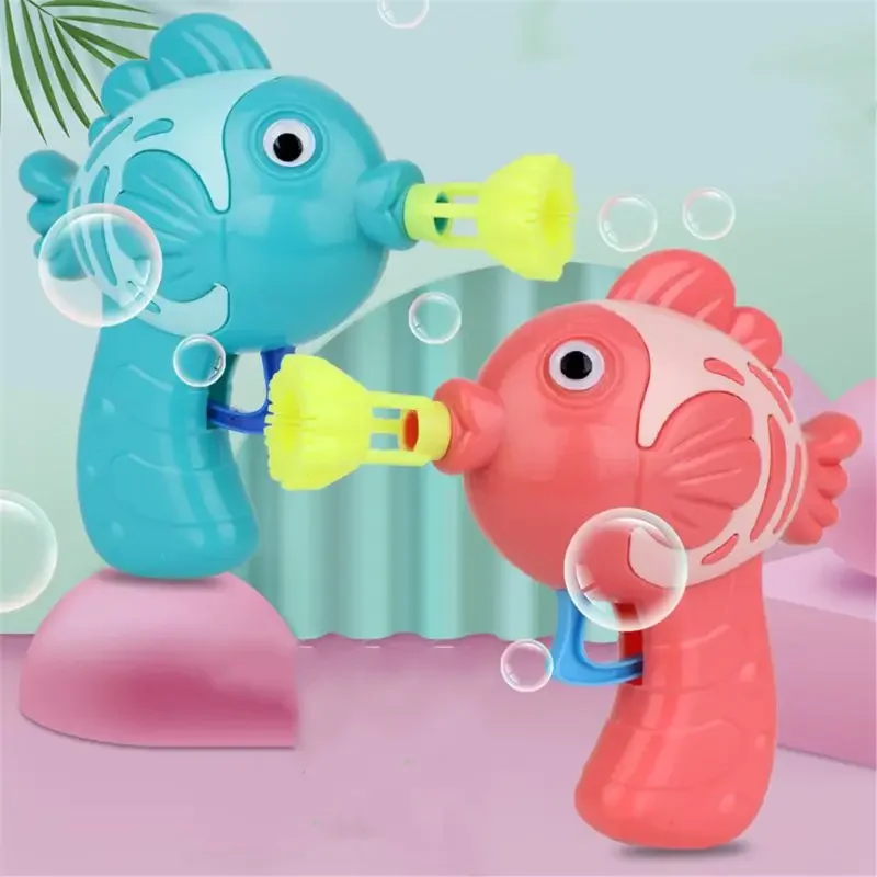 1Pc Leuke Vis Zeep Water Bubble Gun Bubble Blower Machine Speelgoed voor Kinderen Kinderen Handleiding Gun Blower Bubble Machine Games voor Kinderen