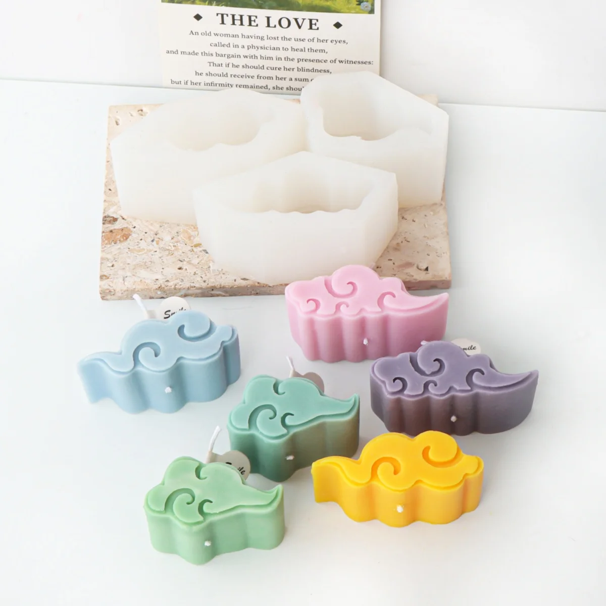 3Pcs Wolke Silikon Kerze Form Nette Cartoon Wolke Gips Harz Aroma Seife Form für DIY Hause Schreibtisch Dekor Kreative Segen geschenk