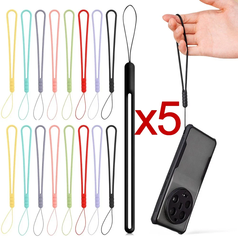 5/1PCS Silicone Phone Strap Portable Hand Wrist Lanyard Chain For For iPhone Xiaomi Samsung Universal Phone Anti-Lost Ropes