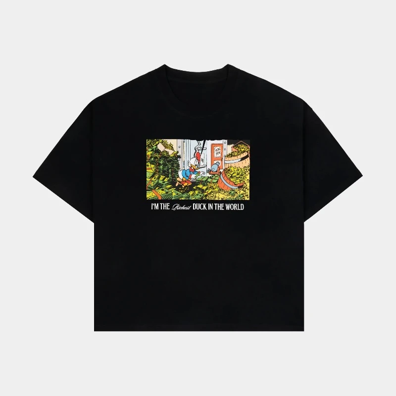 ديزني دونالد داك معدل تبادل المغامرة قصيرة الأكمام متعة مطبوعة الرجال والنساء الصيف القطن قصير الأكمام تي شيرت